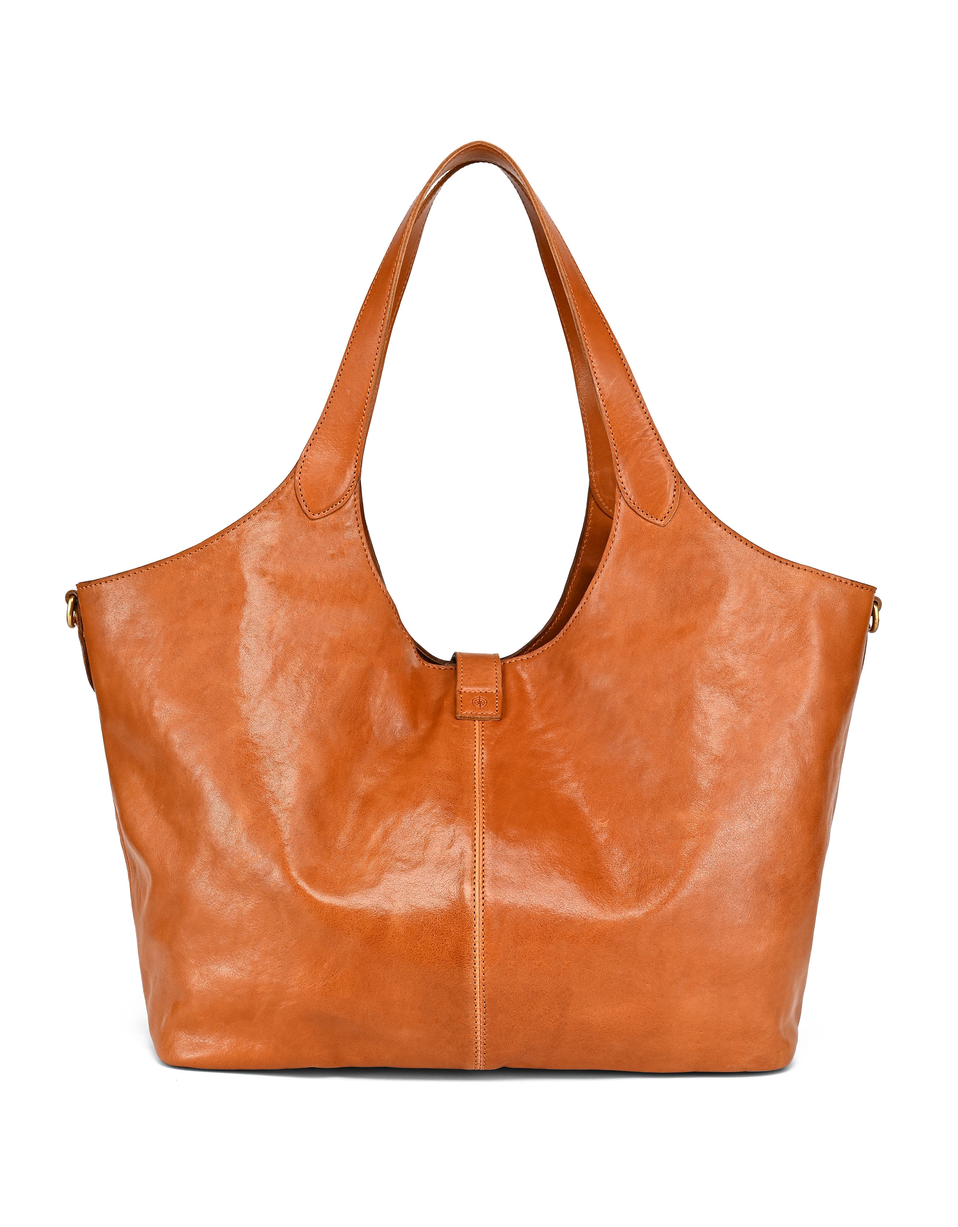 Marigold Genuine Leather Spacious Refined Carryall Tote, Alternate, color, Caramel