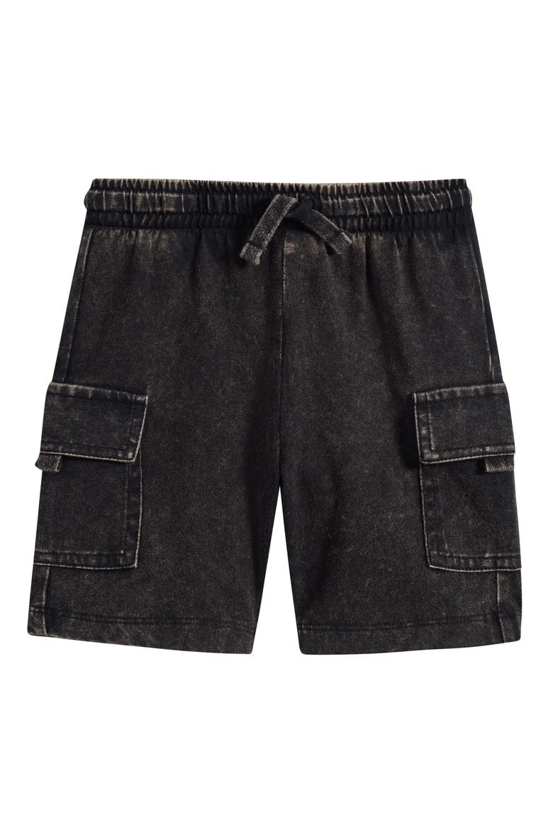 Kids' Organic Cotton Cargo Shorts, Main, color, BLACK