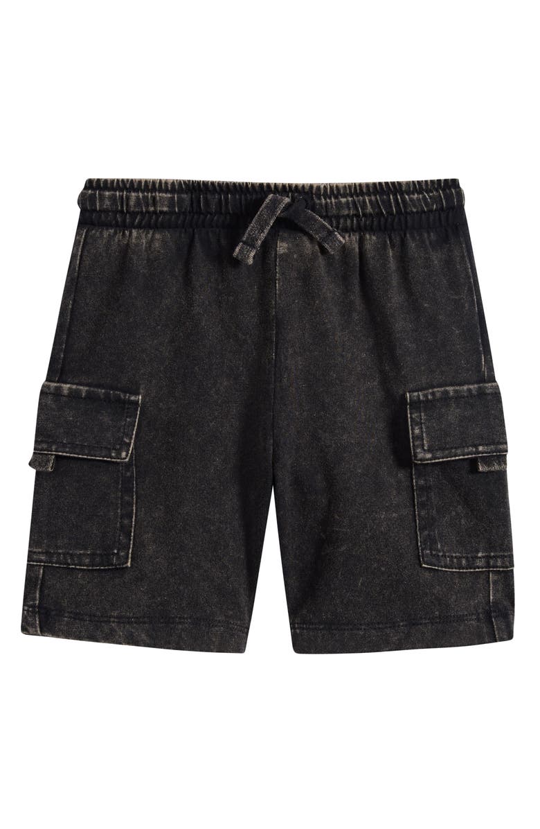 MILES THE LABEL Kids' Organic Cotton Cargo Shorts, Main, color, Black