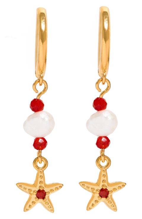 Starfish Dangle Hoop Earrings