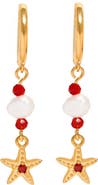 Girls Crew Starfish Dangle Hoop Earrings