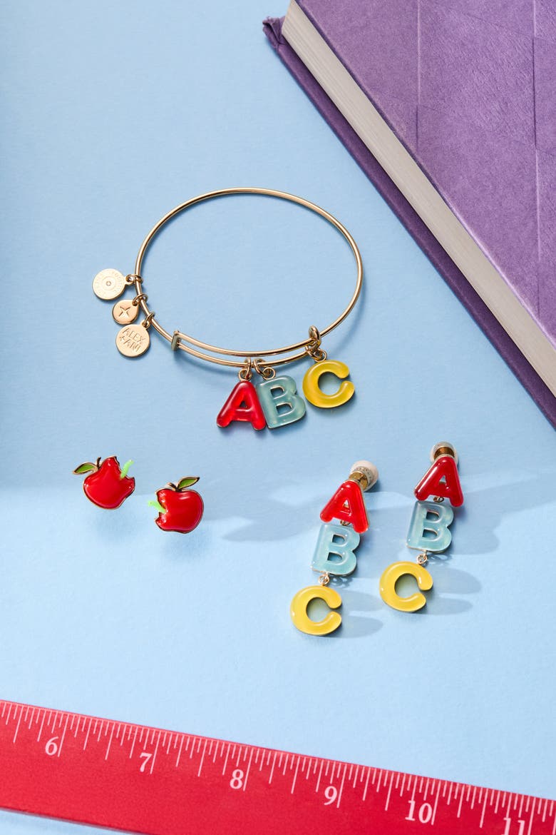ABC Linear Earring, Alternate, color, Gold