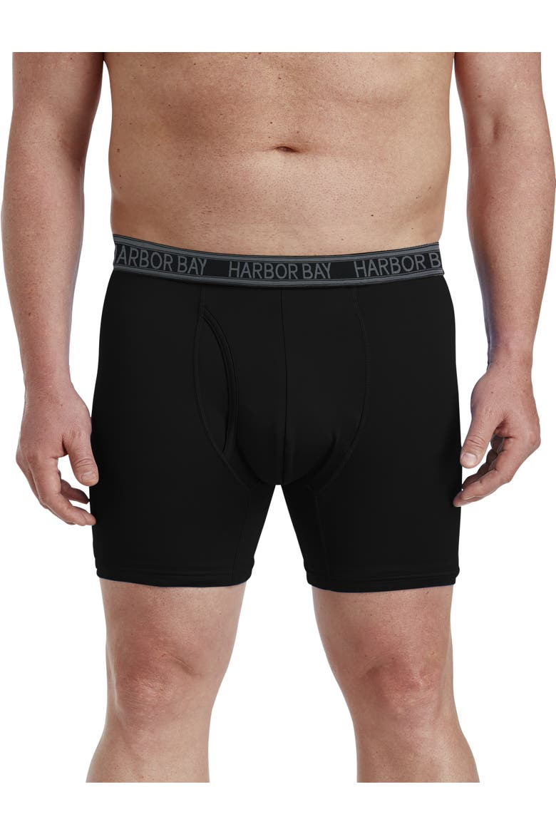 Big & Tall Tech Stretch Solid Boxer Briefs, Alternate, color, BLACK