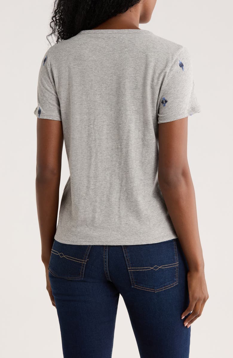 Lucky Brand Embroidered T-Shirt, Alternate, color, Light Grey Multi