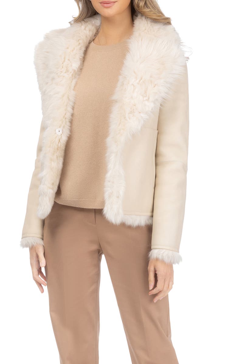 GORSKI Genuine Shearling Reversible Jacket, Alternate, color, Ivory