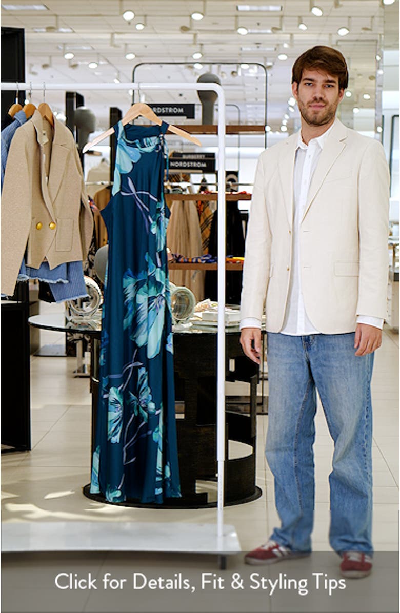 Floral Mock Neck Sleeveless Dress, sales video thumbnail