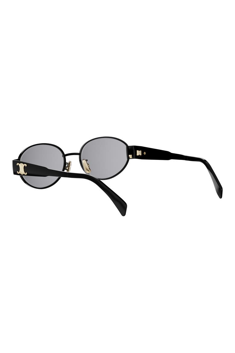 Triomphe 54mm Oval Sunglasses, Alternate, color, SHINY BLACK / SMOKE