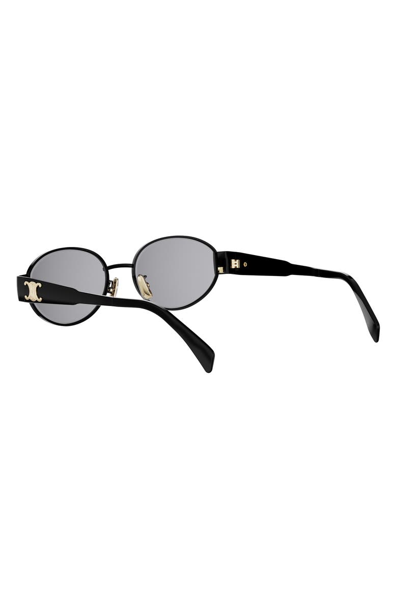 CELINE Triomphe 54mm Oval Sunglasses, Alternate, color, Shiny Black / Smoke
