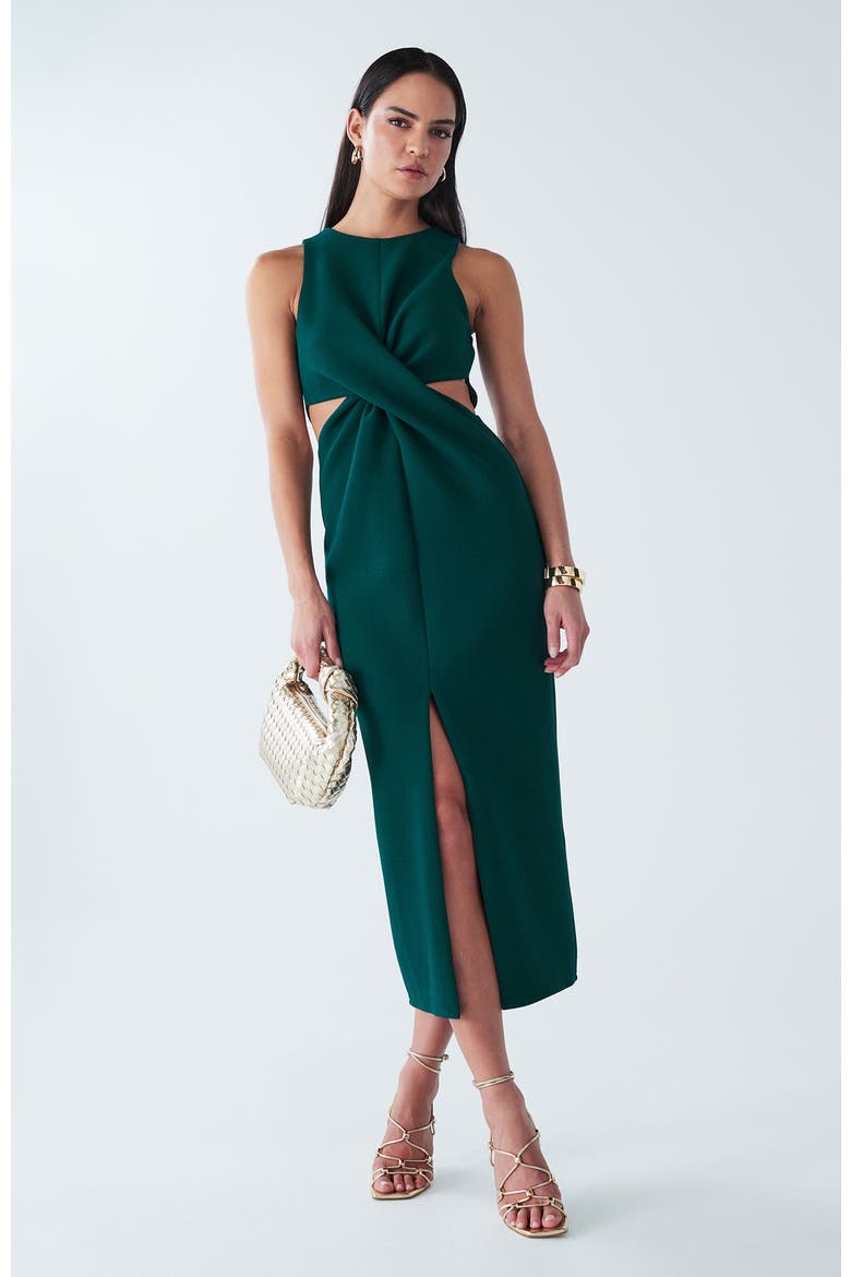 Newark Midi Dress, Alternate, color, Emerald