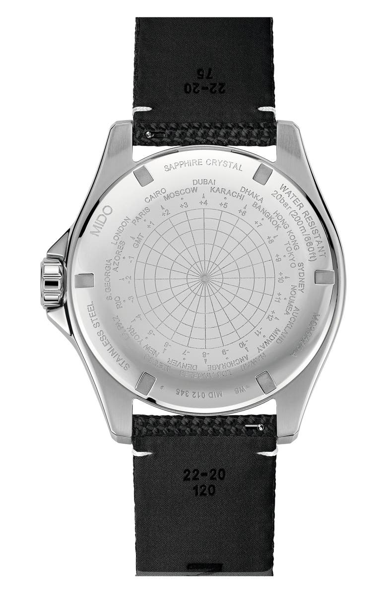 MIDO Ocean Star GMT Automatic Webbing Strap Watch, 44mm, Alternate, color,