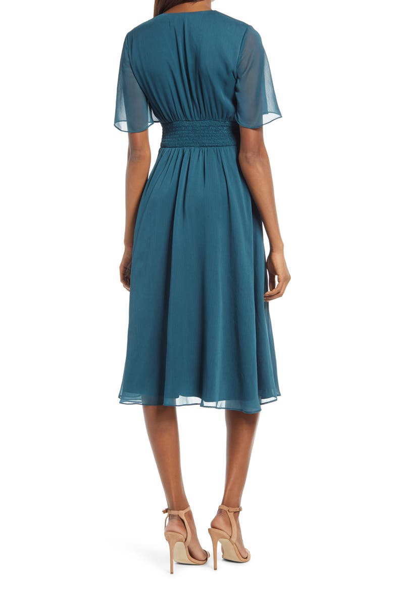 Oria A-Line Chiffon Dress, Alternate, color, TEAL