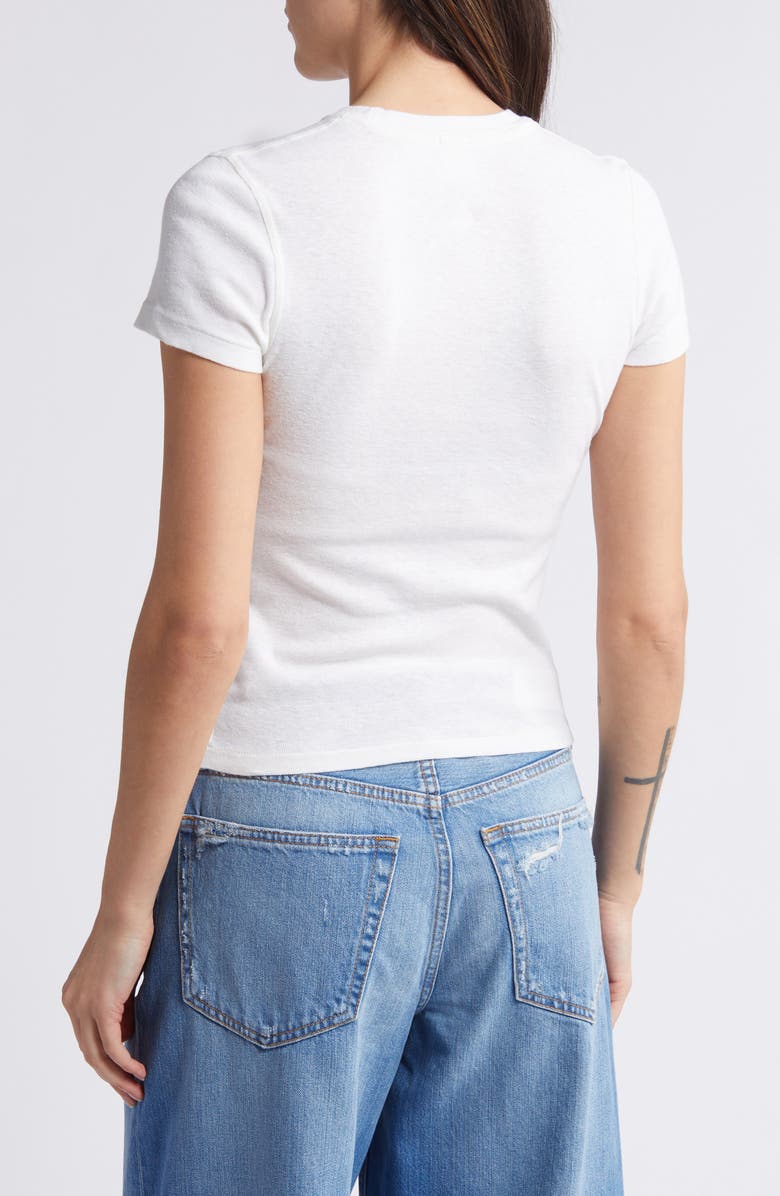 Re/Done '90s Linus Graphic Baby Tee, Alternate, color, Vintage White