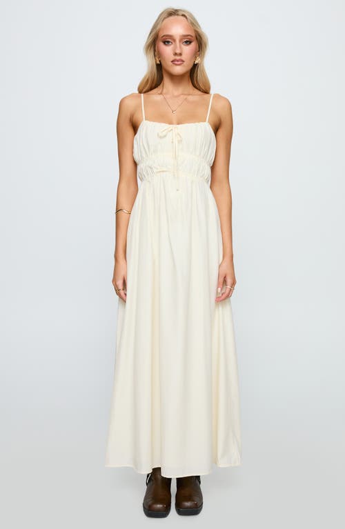 Princess Polly Violeta Shirred Sleeveless Maxi Dress In Neutral