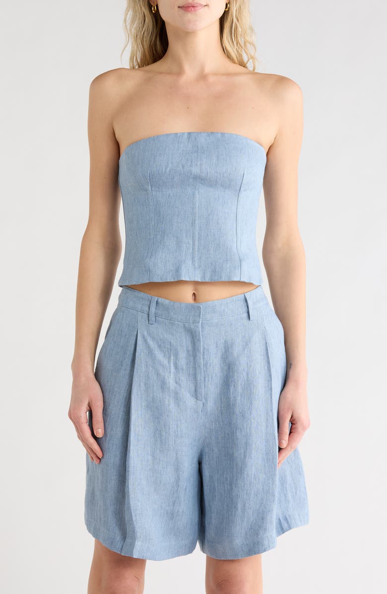 TWP Jillian Bustier Top, Main, color, Light Indigo