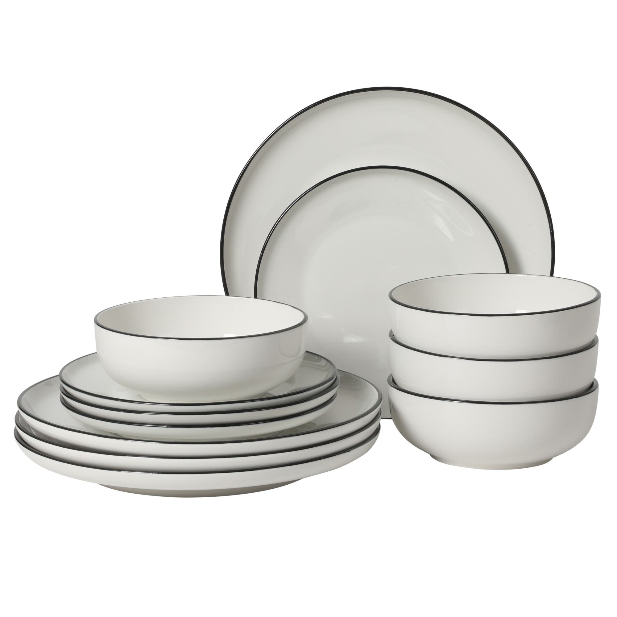 Gibson Home Havenstone Classic 12-piece Porcelain Dinnerware Set