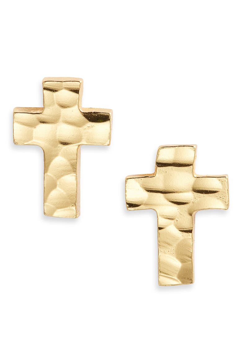 Yeshua Stud Earrings, Main, color, GOLD