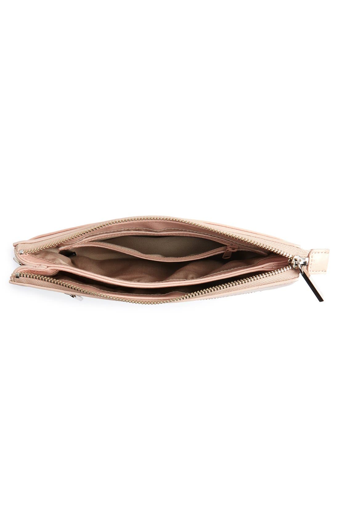 Leather Crossbody Bag, Alternate, color, PINK DUST