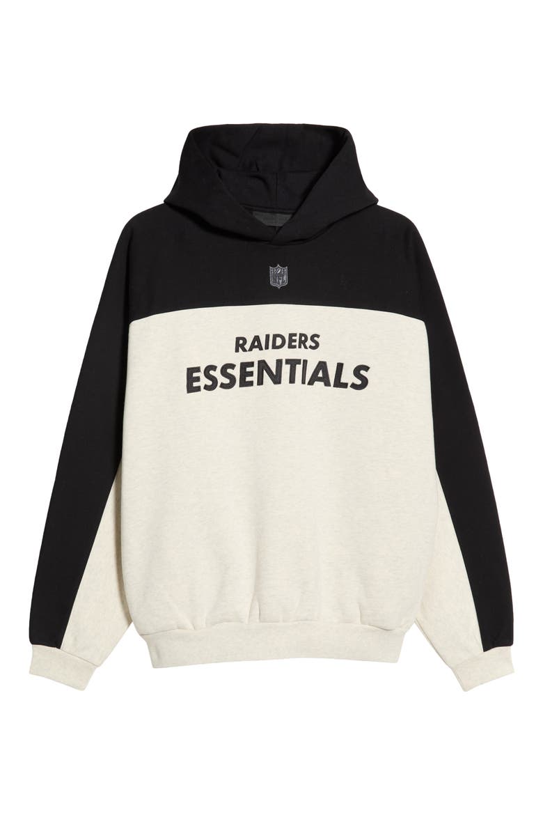 Raiders 90s Relaxed Colorblock Hoodie, Main, color, CREAM WHITE/ BLACK