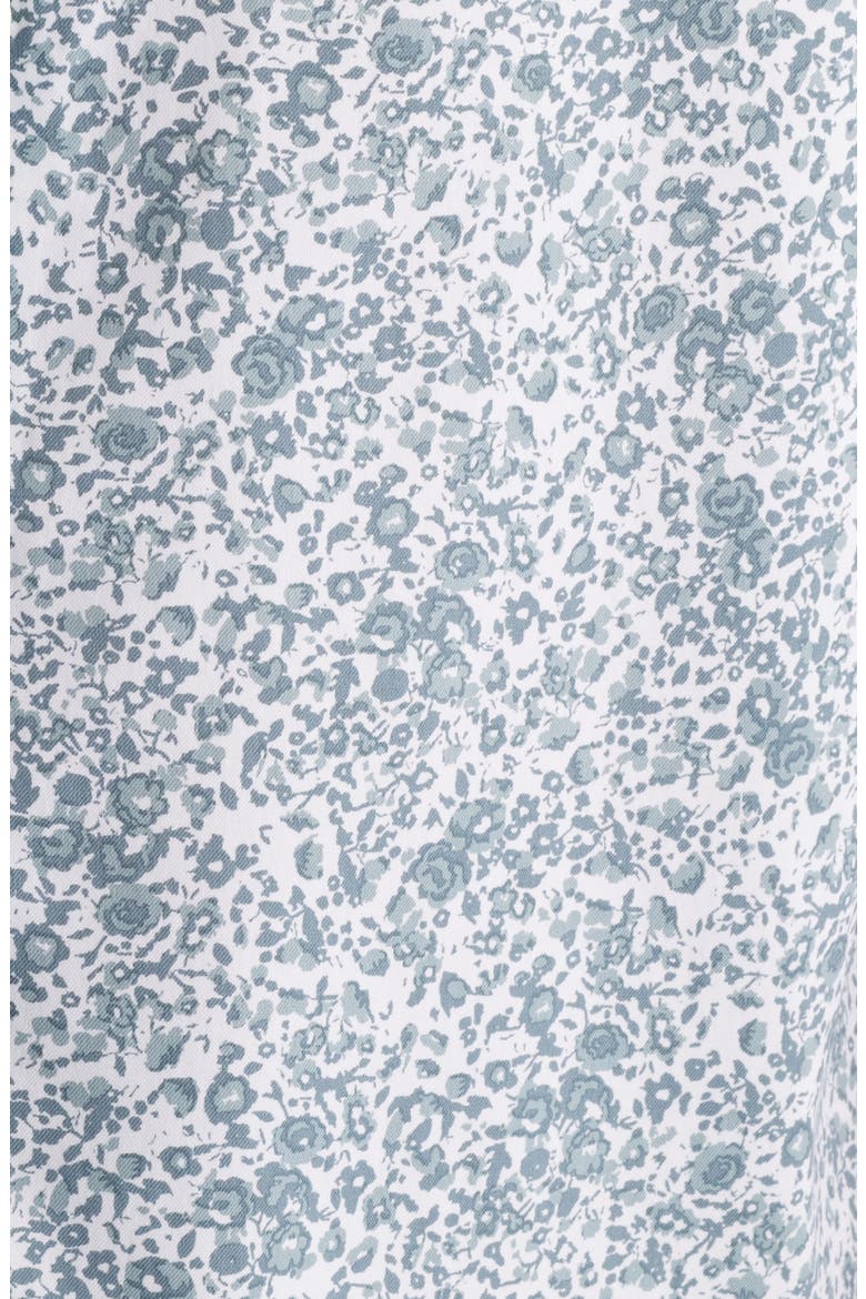 Floral Short Sleeve Stretch Button-Up Shirt, Alternate, color, WHITE- GREY TANSY FLORAL
