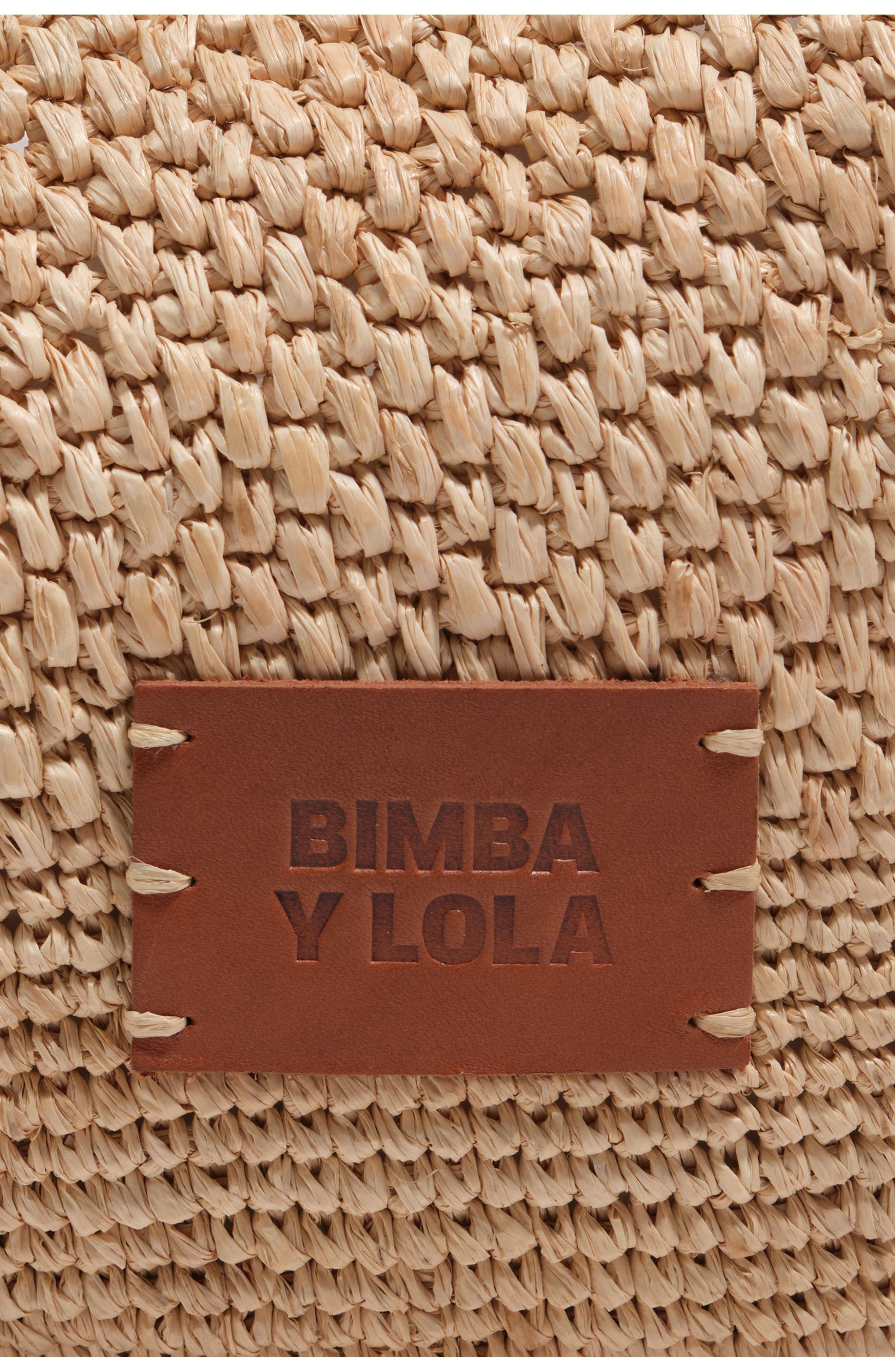Bimba y Lola Large Raffia Bag, Alternate, color, Natural