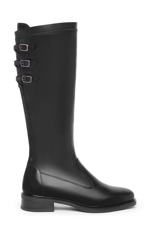 Nerogiardini Buckled Up Knee High Riding Boot In Black
