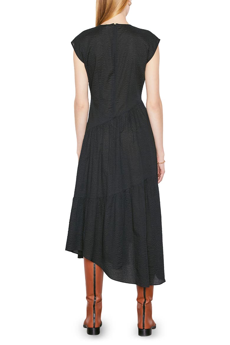 Gathered Seam Midi Dress, Alternate, color, NOIR