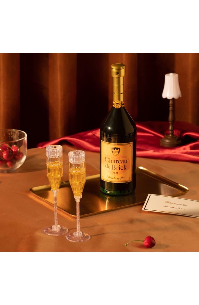 Brickcraft Valentines Chateau de Brick Bottle Building Set, Alternate, color, Yellow