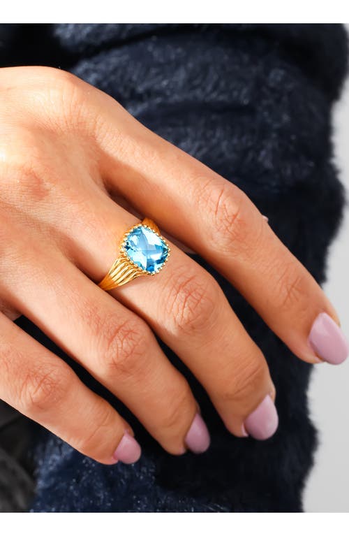 Ys Gems Swiss Blue Topaz Ring In Blue
