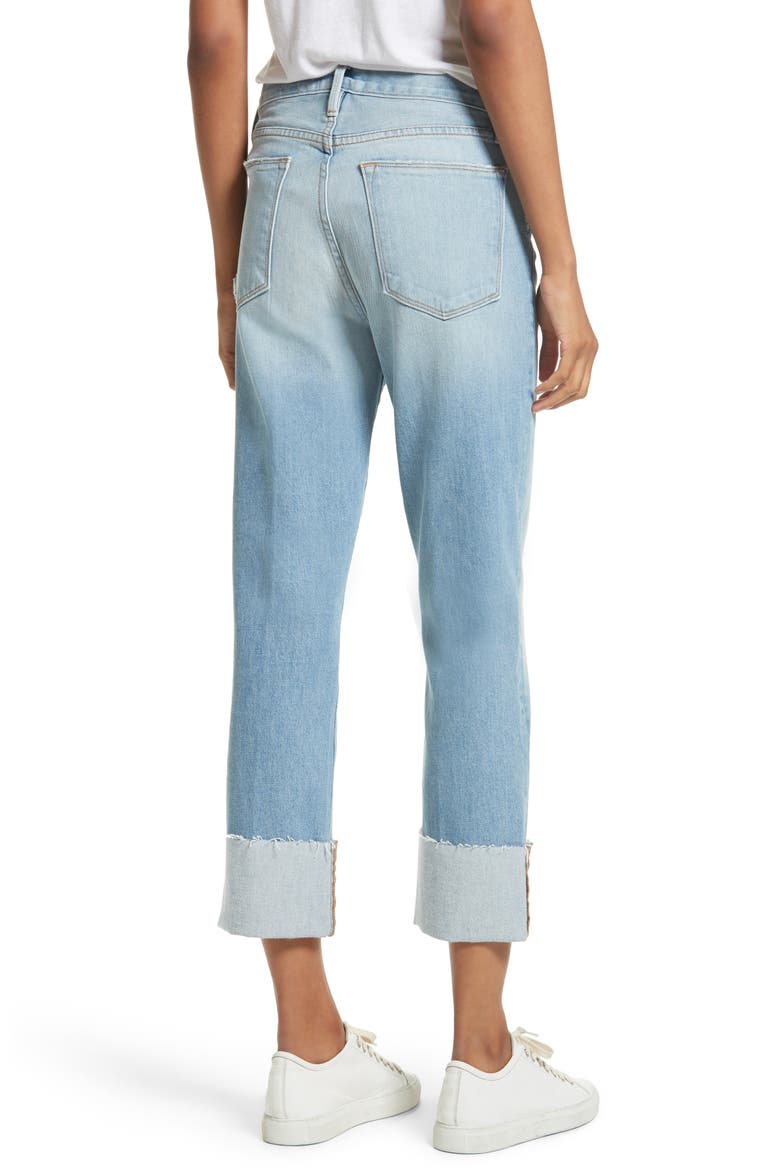 Le High Straight Leg Cuffed Jeans, Alternate, color, BERKSHIRE