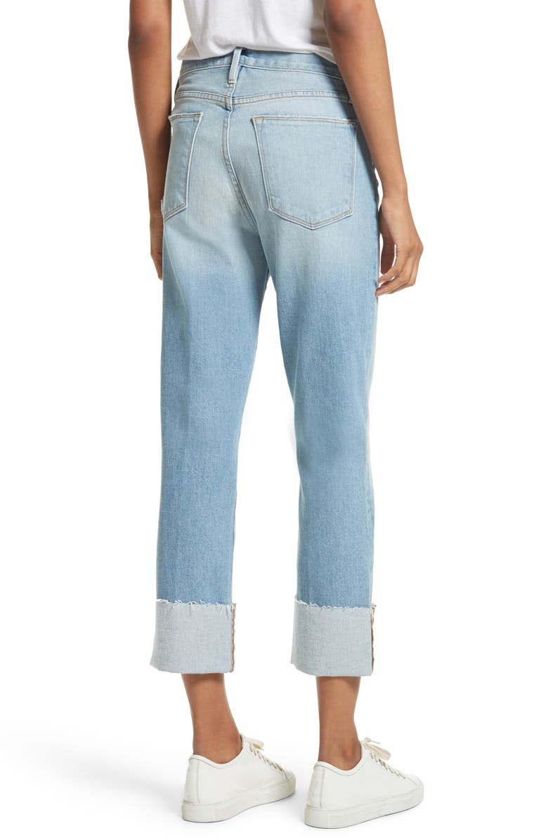 FRAME Le High Straight Leg Cuffed Jeans, Alternate, color, 