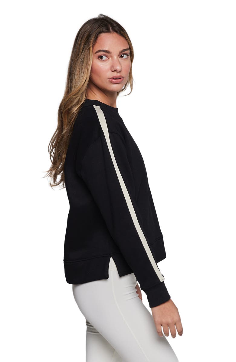 Rebody Active Sideline Fleece Sweatshirt, Alternate, color, Black/Sand