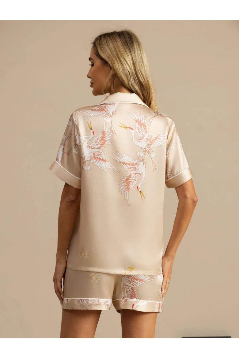 Pure Silk Short Pajamas, Alternate, color, Champagne