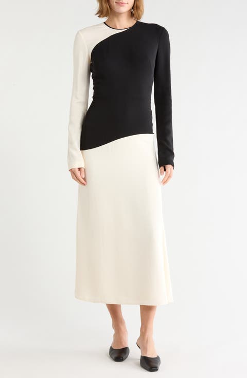 Long Sleeve Colorblock Dress