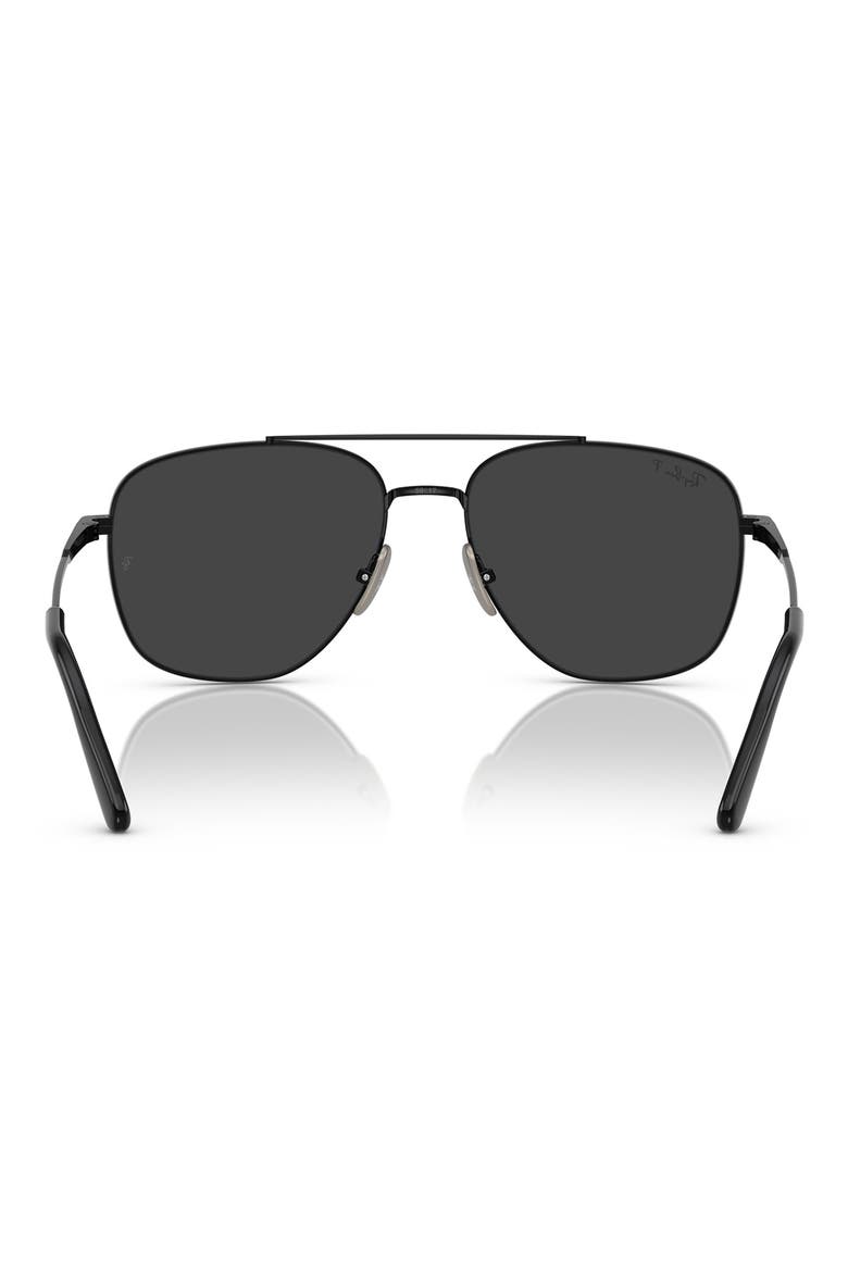 59mm Polarized Square Sunglasses, Alternate, color, BLACK