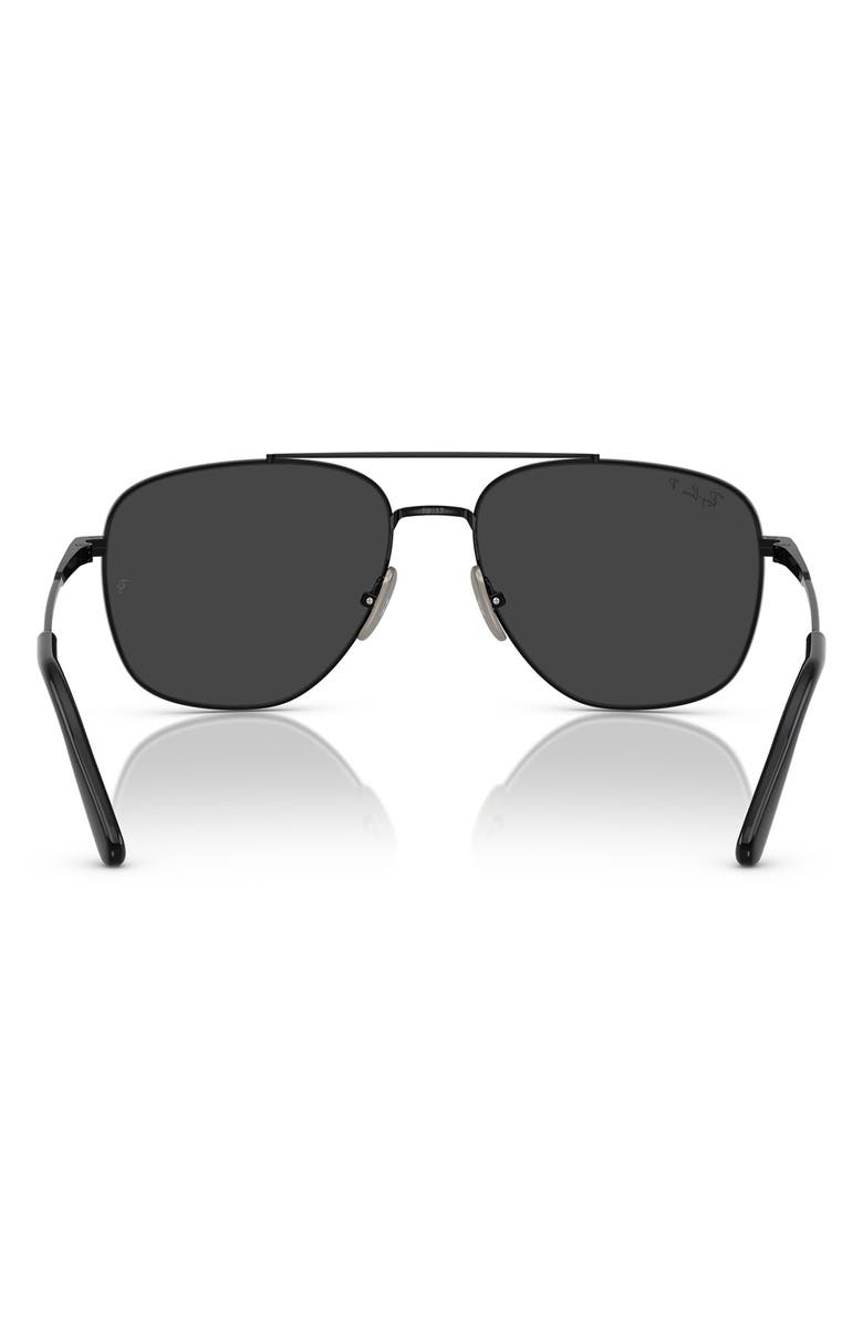 Ray-Ban 59mm Polarized Square Sunglasses, Alternate, color, Black