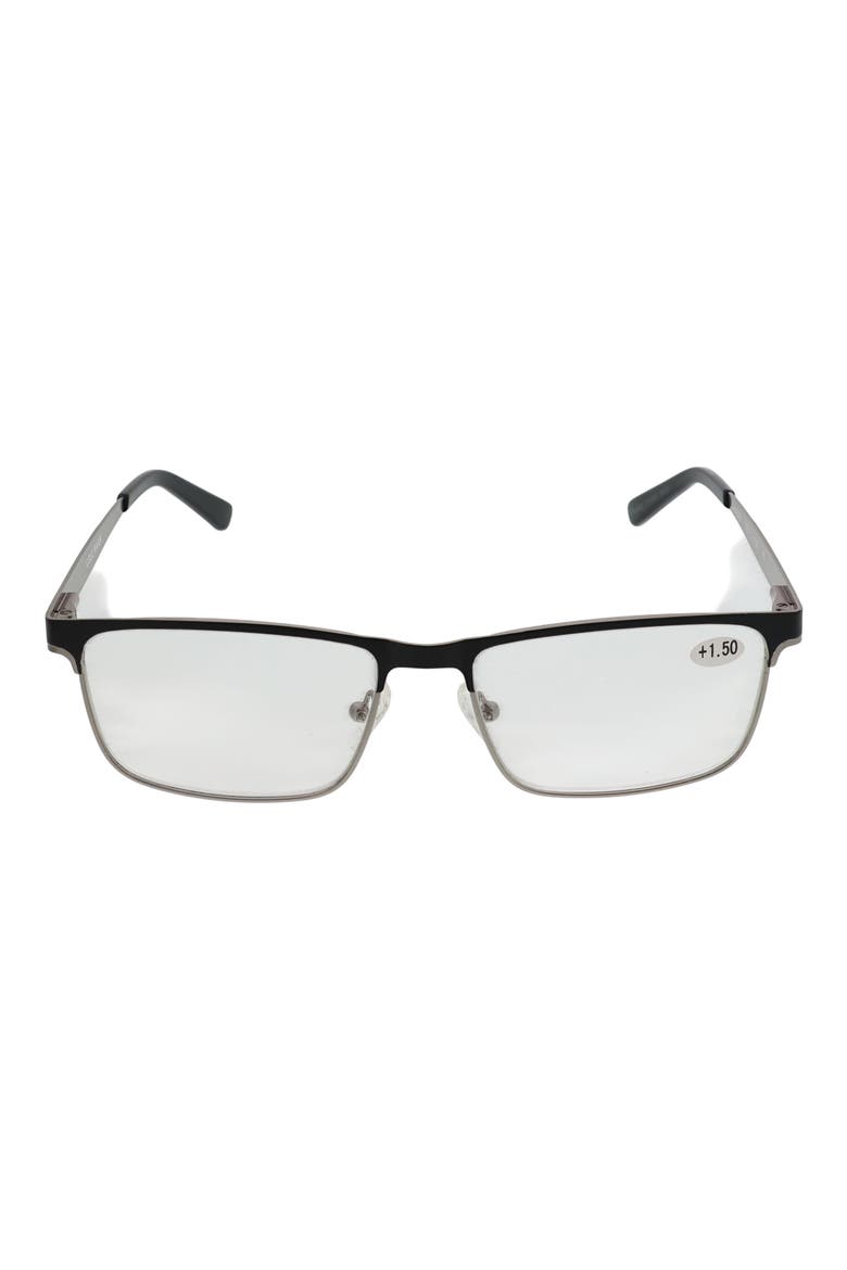 55mm Rectangular Optical Sunglasses, Main, color, BLACK GUNMETAL