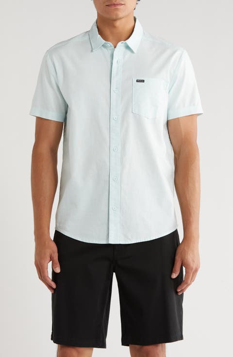 Douglas Solid Short Sleeve Cotton Button-Up Shirt