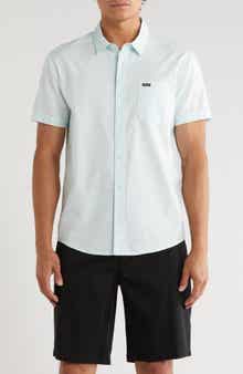 RVCA Douglas Solid Short Sleeve Cotton Button-Up Shirt