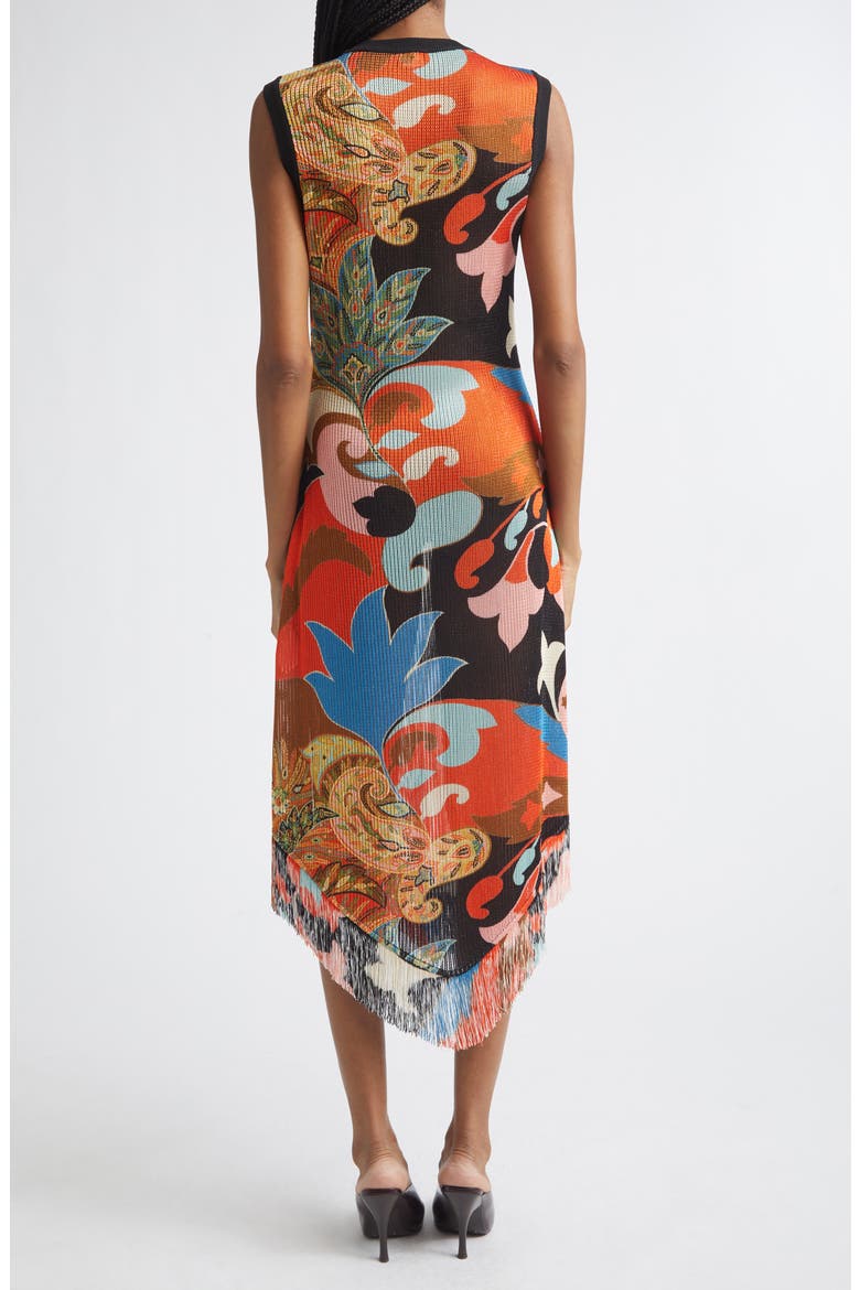 Lotus Paisley Sweater Dress, Alternate, color, RED