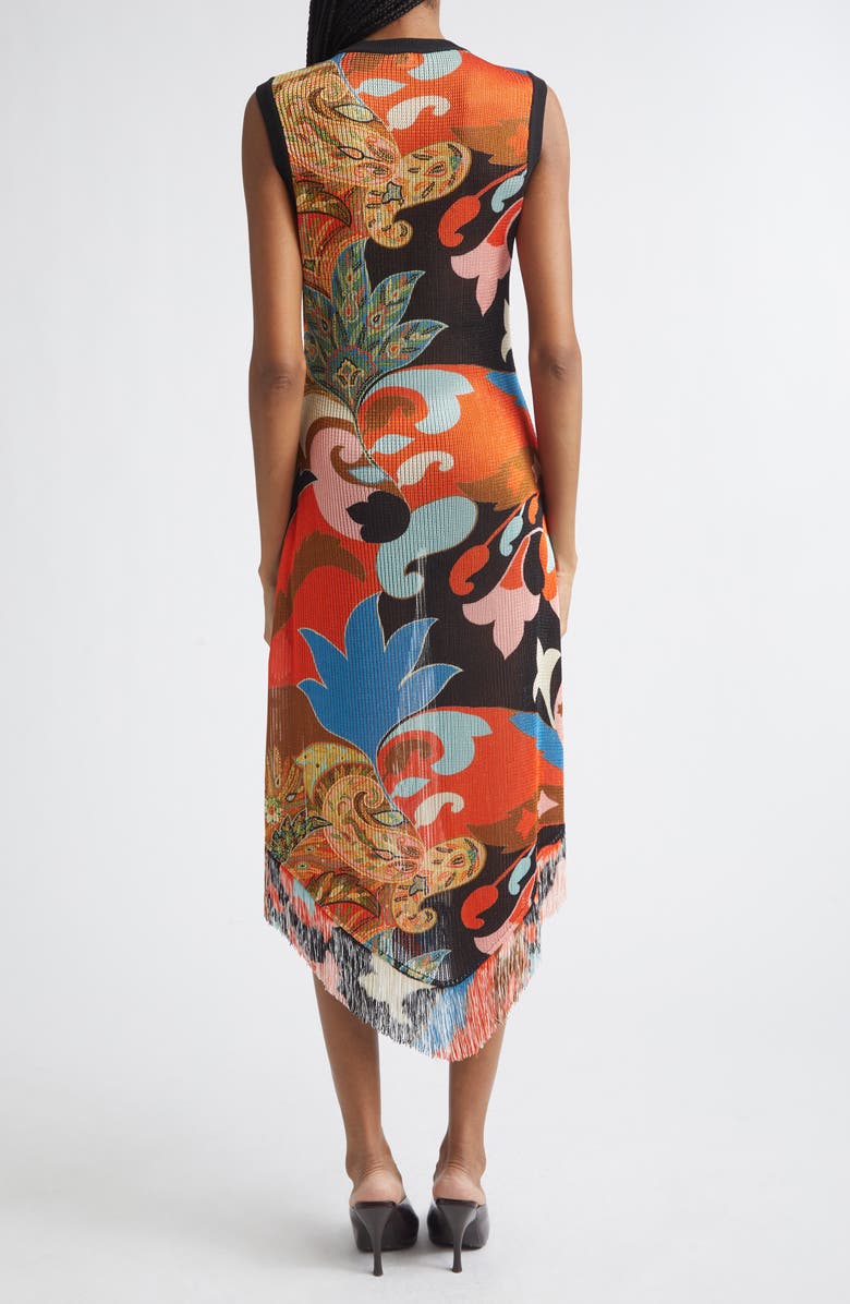 Etro Lotus Paisley Sweater Dress, Alternate, color, Red