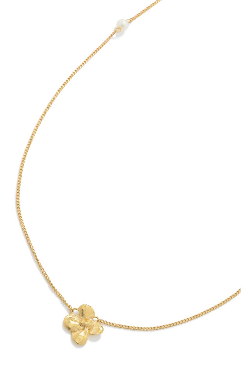 Flower Pendant Necklace, Alternate, color, 18CT GOLD PLATED