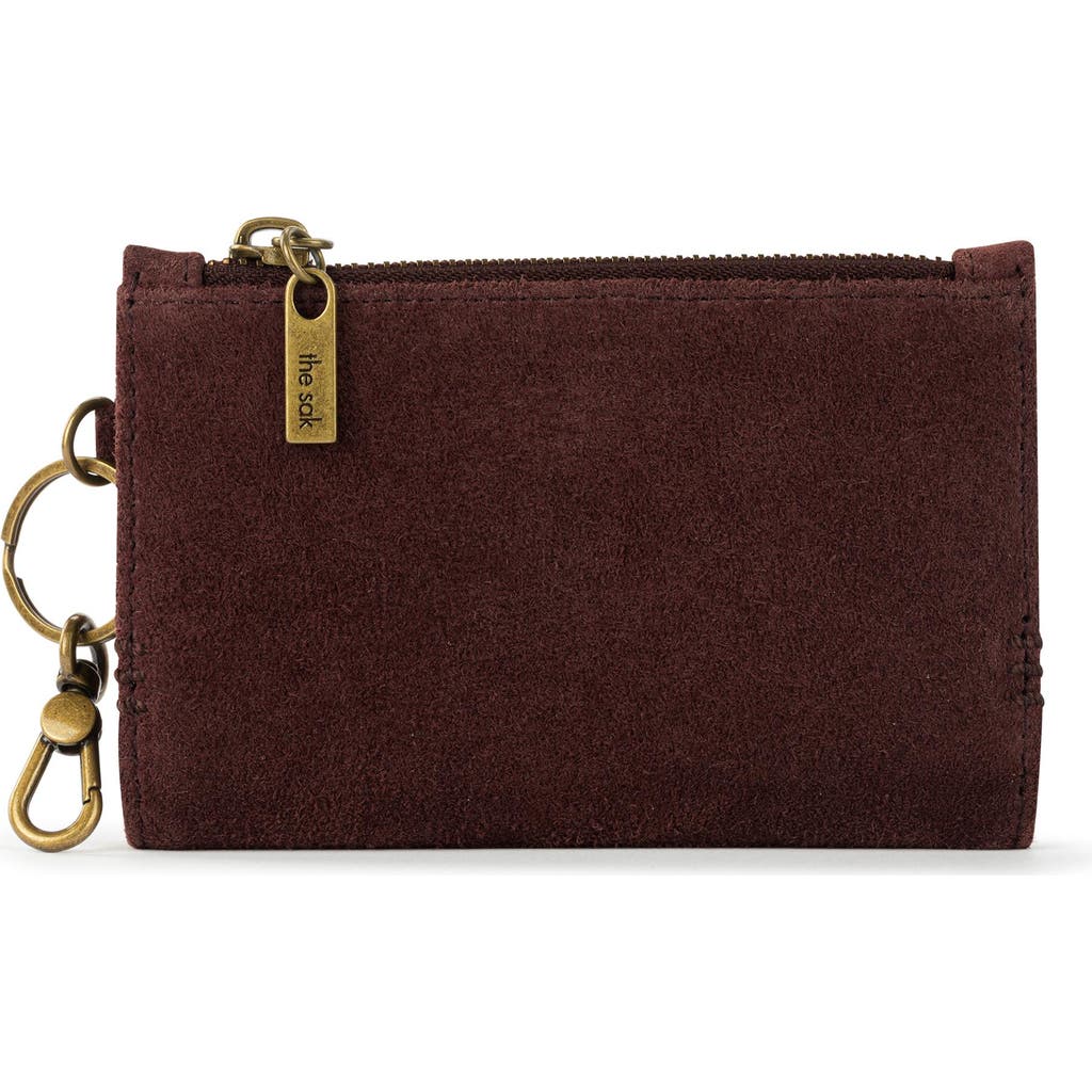 The Sak Encino Leather Card Wallet In Burgundy