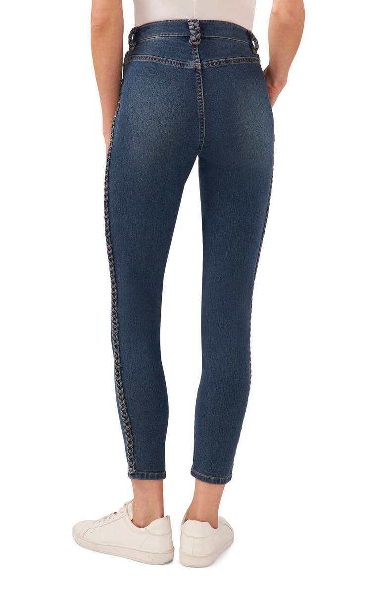 CeCe Braid Detail High Waist Skinny Jeans, Alternate, color,