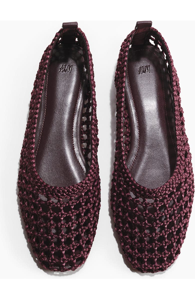 H&M Braided Ballet Pumps, Main, color, Dark Brown