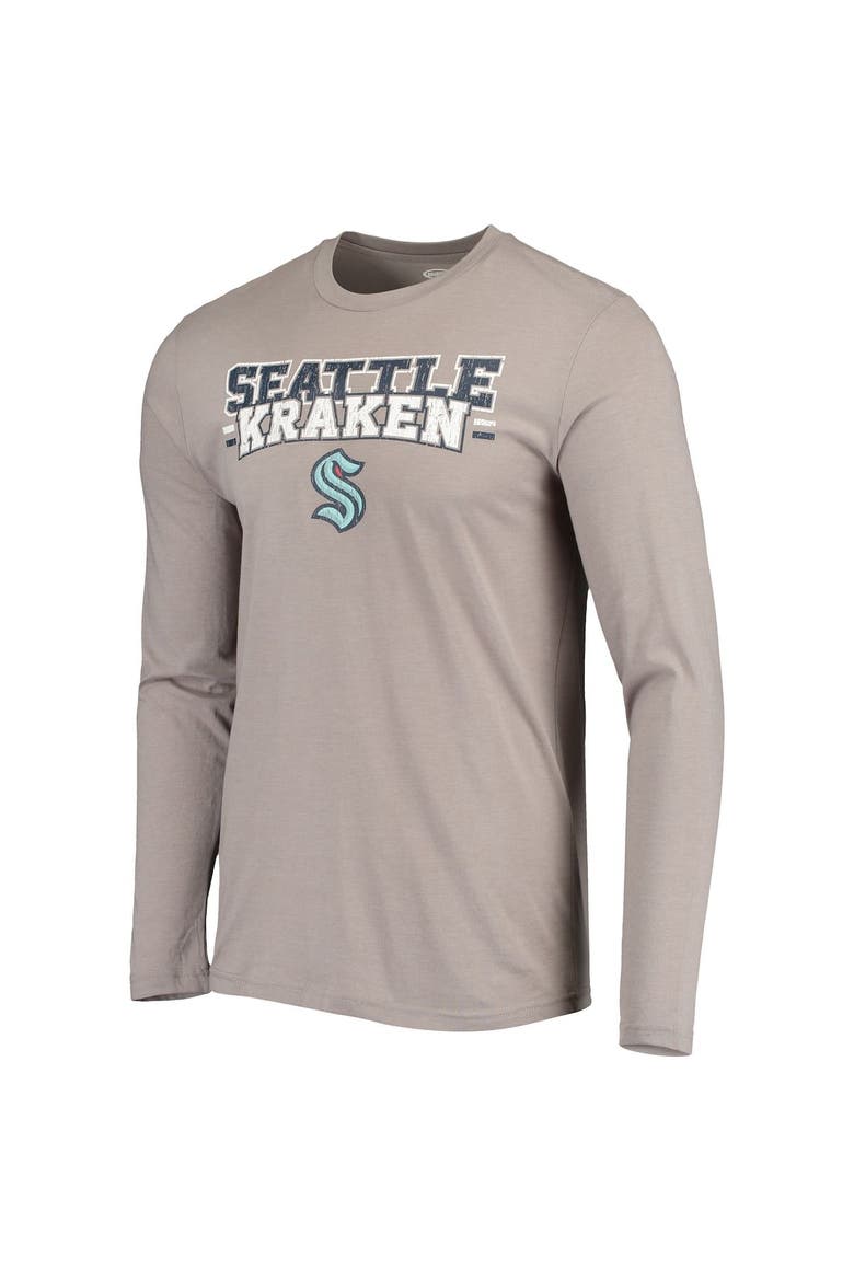 Men's Concepts Sport Gray/Deep Sea Blue Seattle Kraken Meter Long Sleeve T-Shirt & Pants Set, Alternate, color, Gray