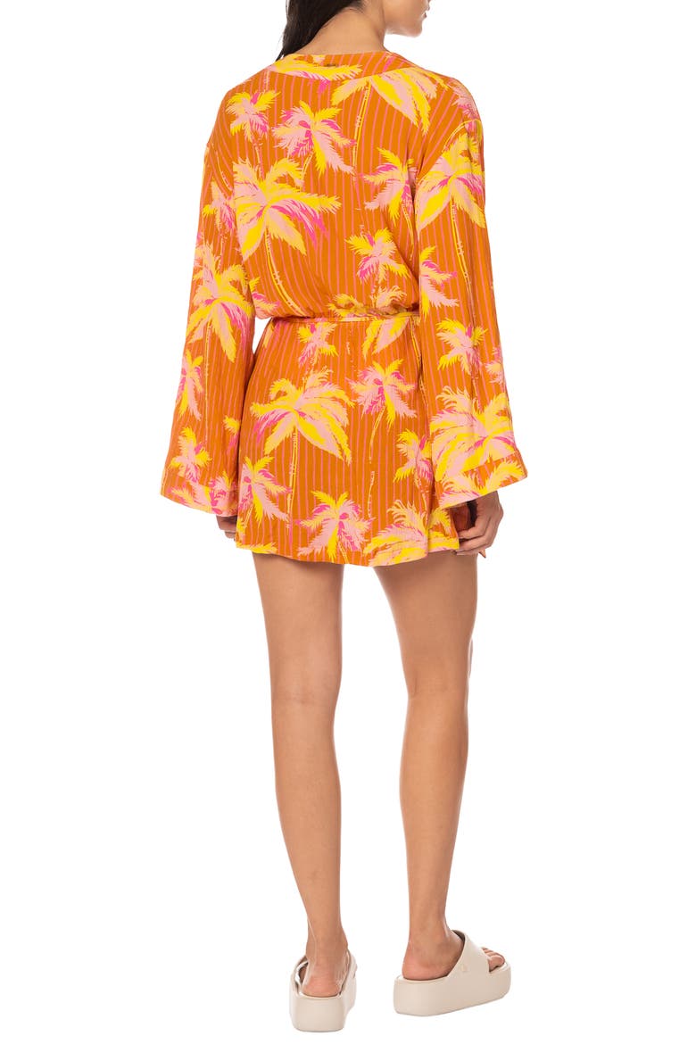 Sunkissed Shore Zaira Long Sleeve Cover-Up Wrap Dress, Alternate, color, OPEN ORANGE