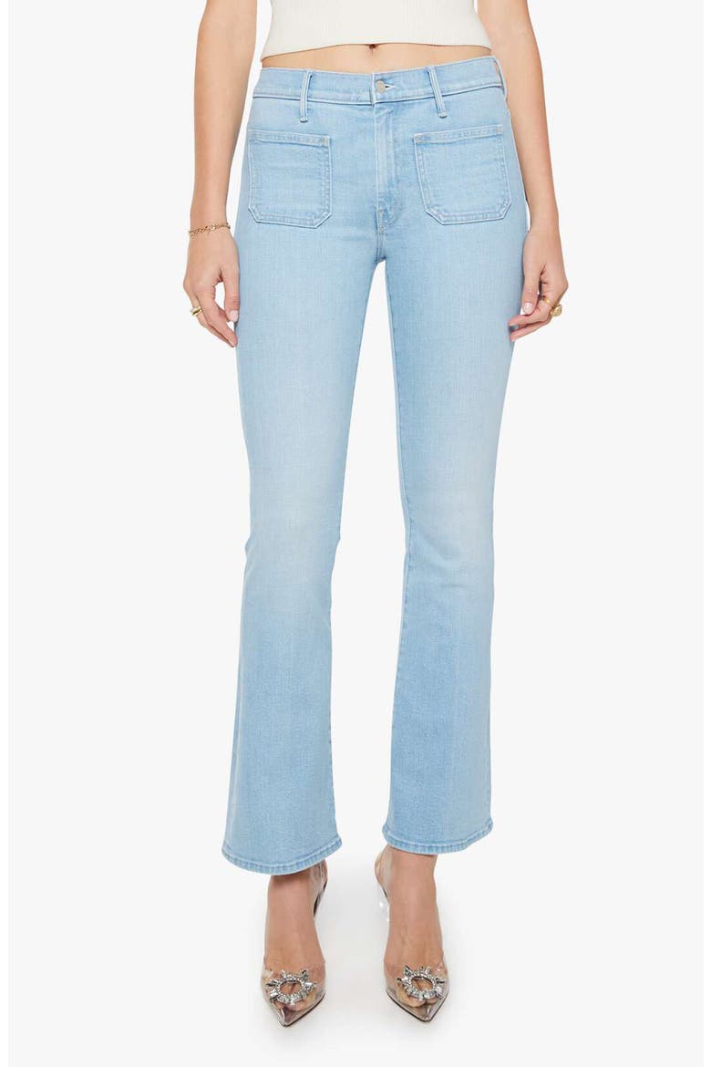 The Patch Pocket Mid Rise Flare Jeans, Main, color, SAUCED BY SIX