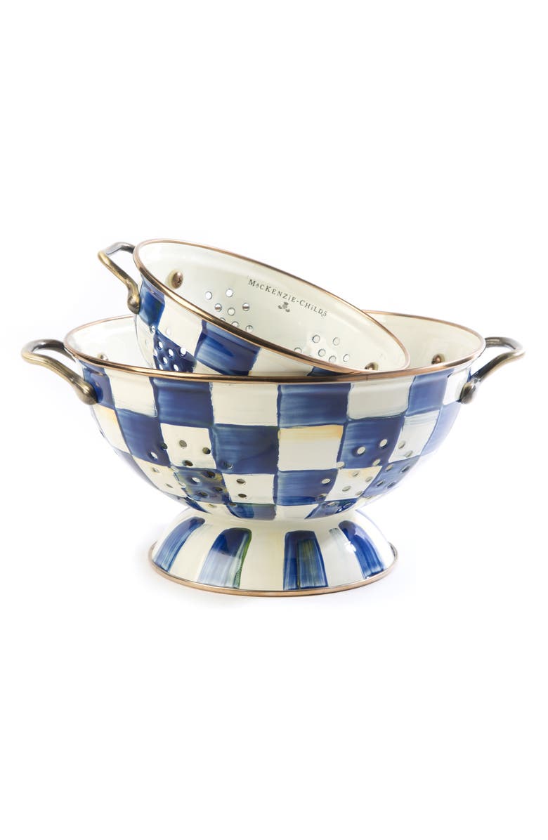MACKENZIE CHILDS Royal Check Large Colander, Alternate, color, 