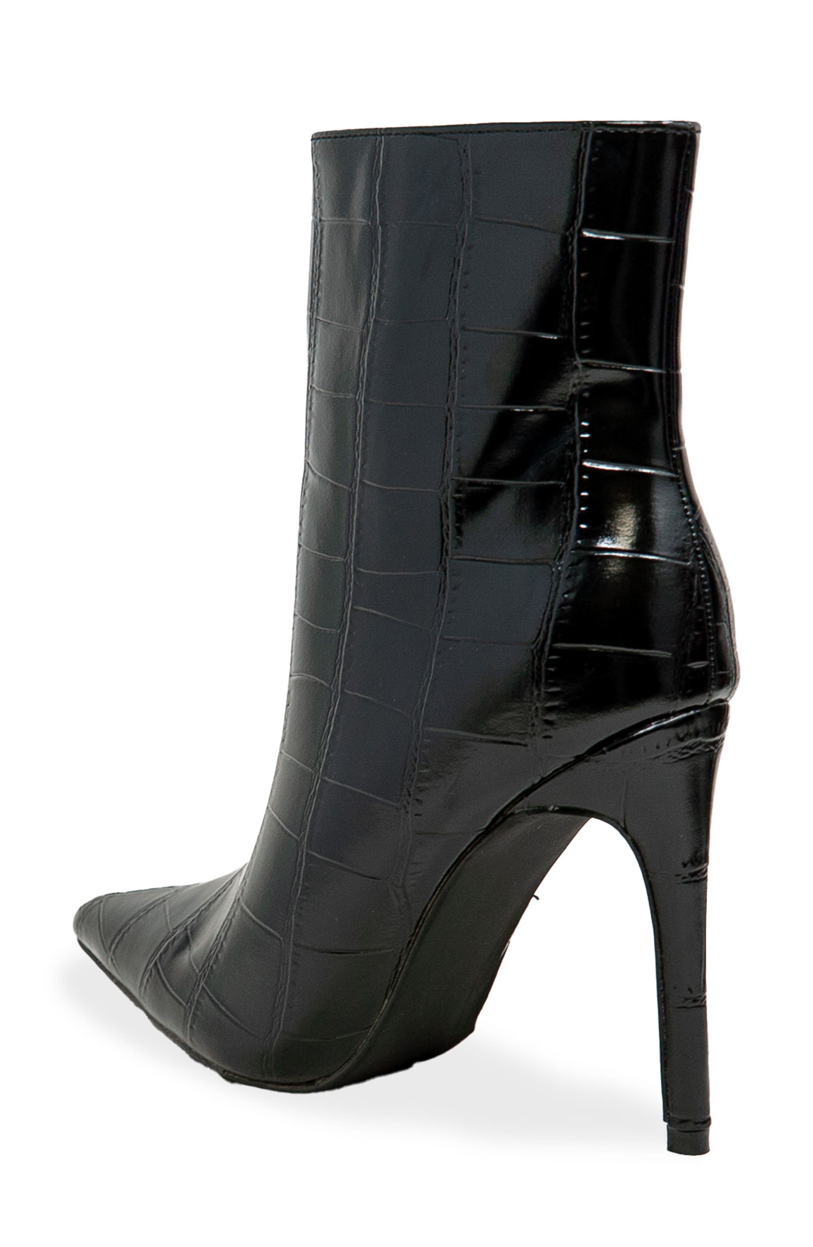 CHASE AND CHLOE Croc Embossed Bootie, Alternate, color, Black Croc