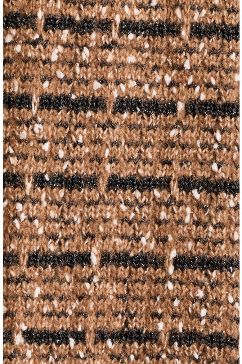 Fay Scarf Detail Cardigan, Alternate, color, TOFFEE/ WHITE